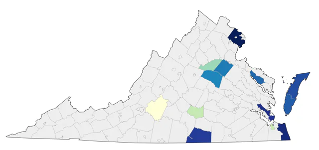 Western Grebe county map