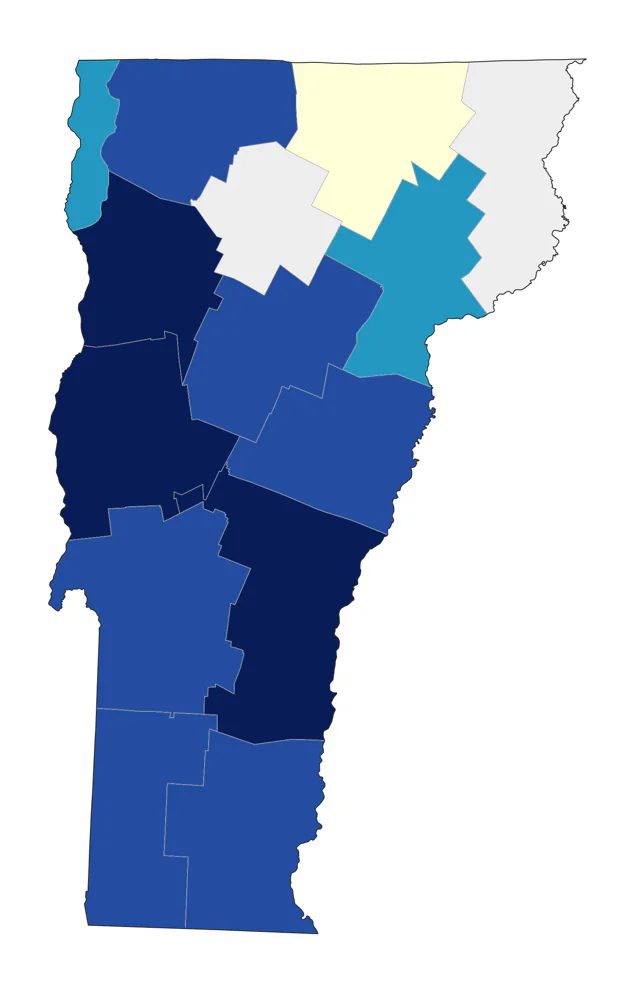 American Coot county map
