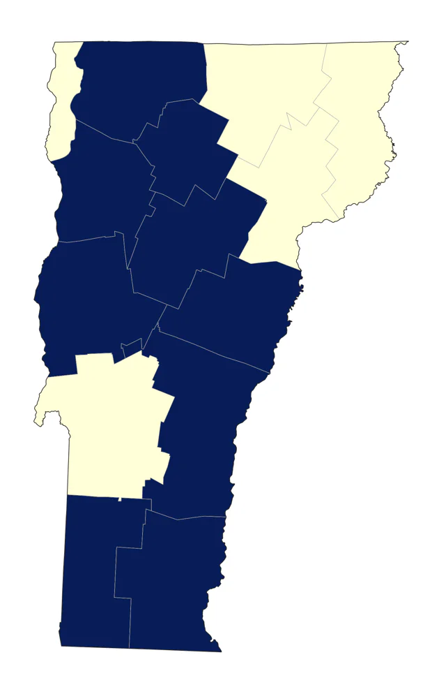American Pipit county map
