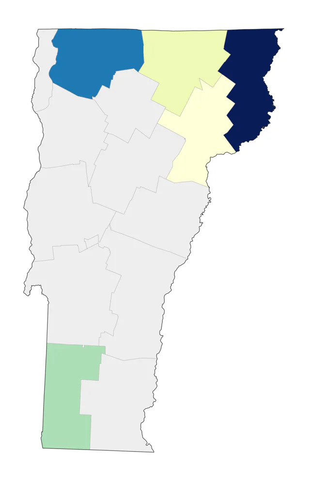 American Three-toed Woodpecker county map