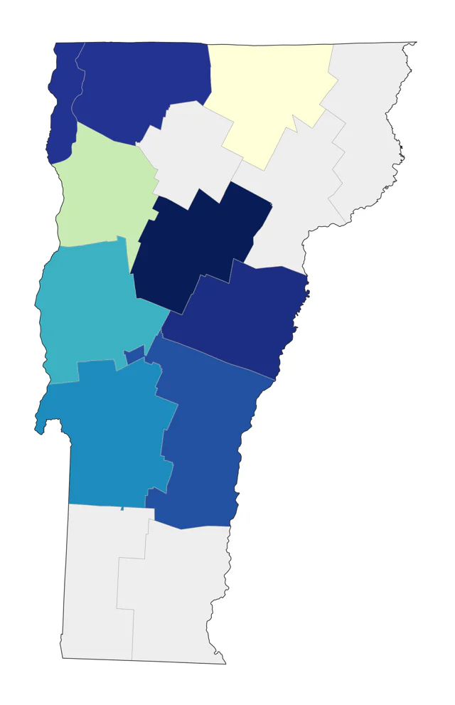 American White Pelican county map