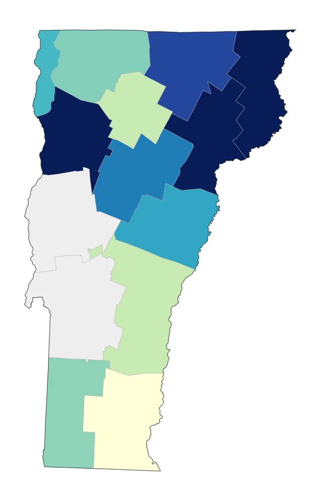 Black-backed Woodpecker county map
