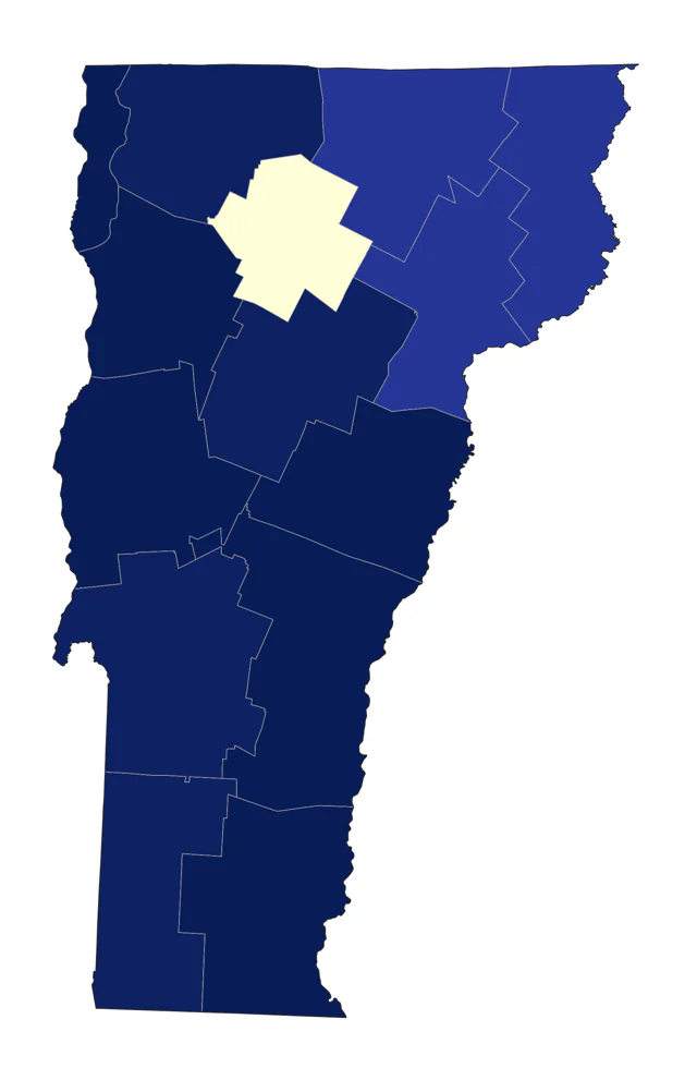 Black-crowned Night Heron county map