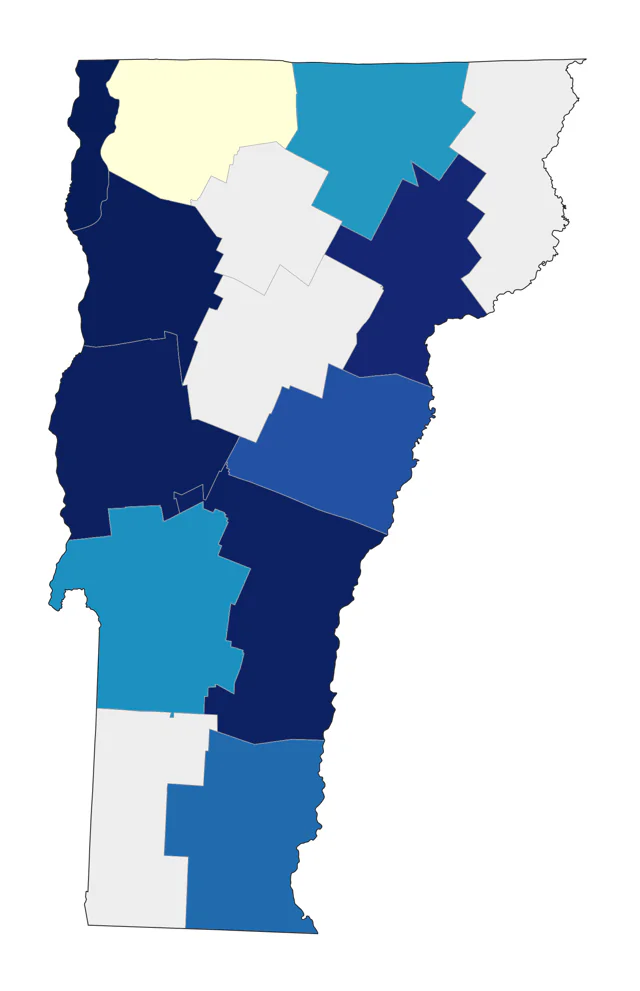 Black-legged Kittiwake county map