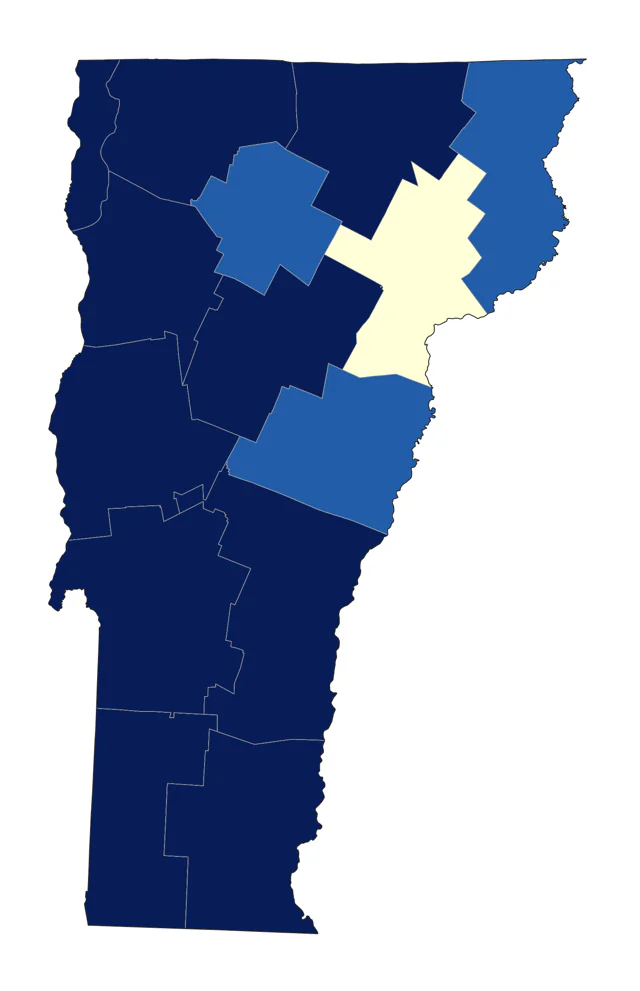 Blue-winged Teal county map