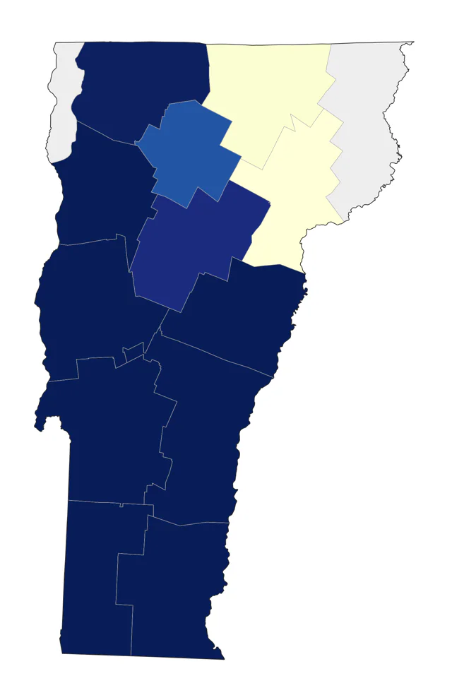 Blue-winged Warbler county map