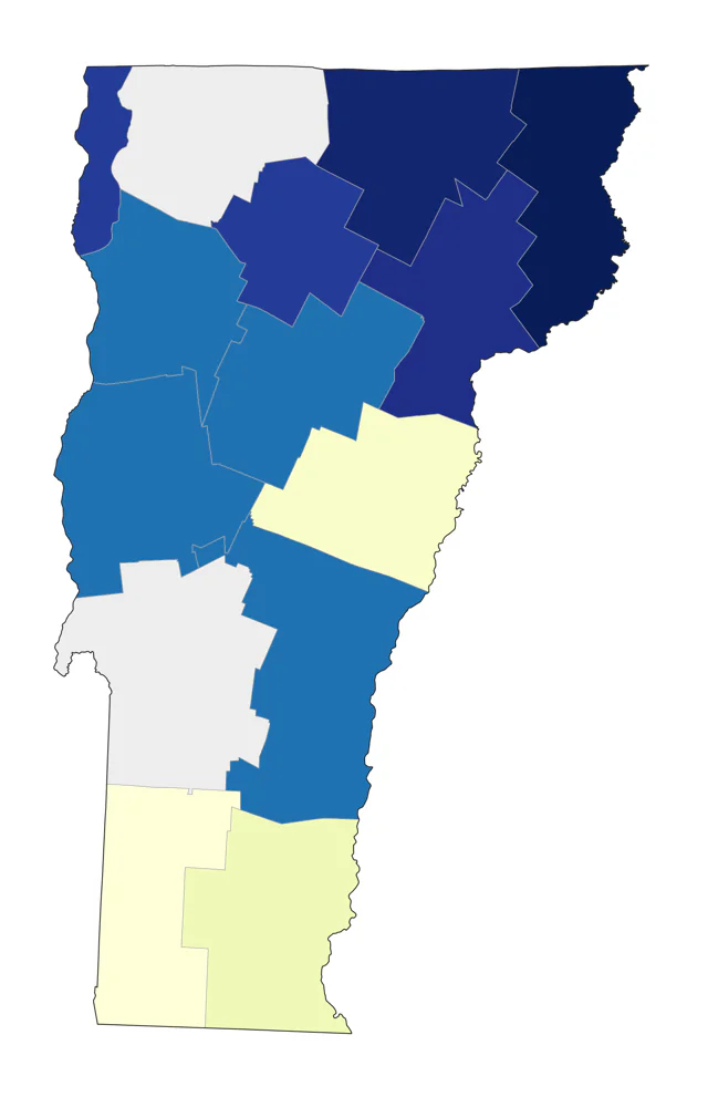 Boreal Chickadee county map