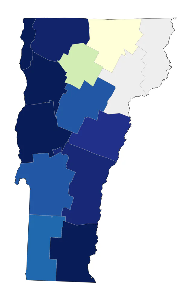 Canvasback county map