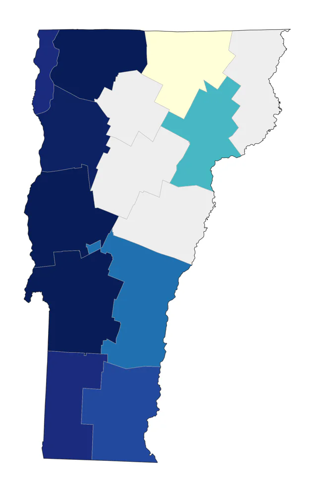 Cerulean Warbler county map