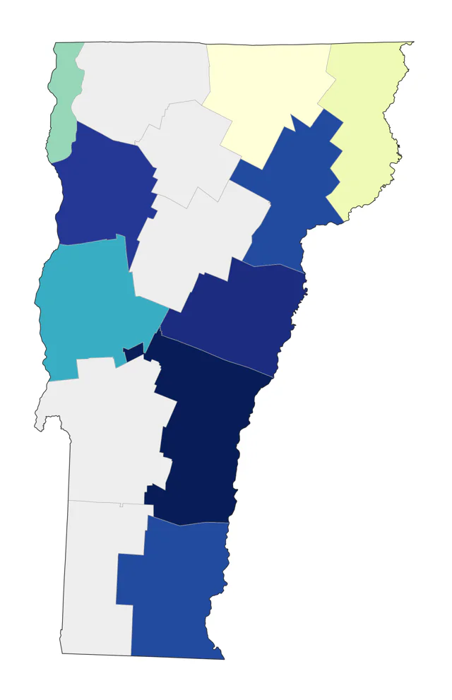 Great Cormorant county map