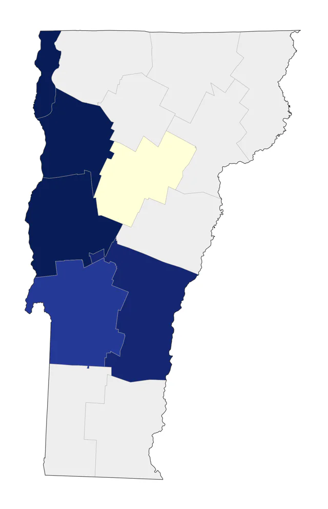 Harlequin Duck county map
