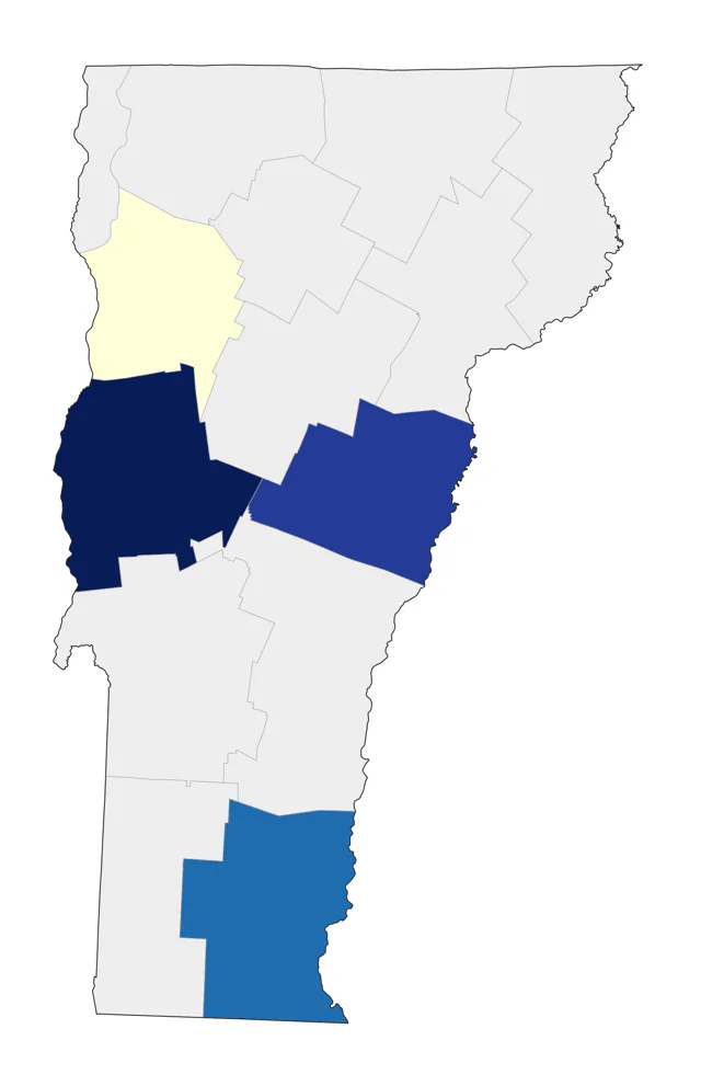 Harris's Sparrow county map