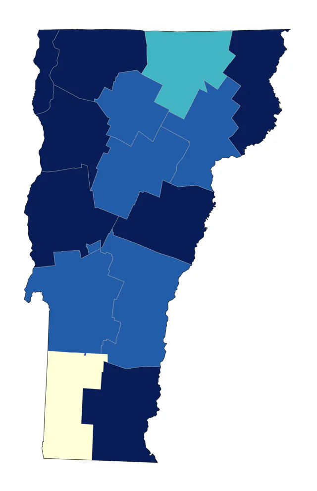 Horned Grebe county map