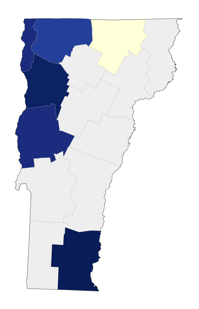 Hudsonian Whimbrel county map