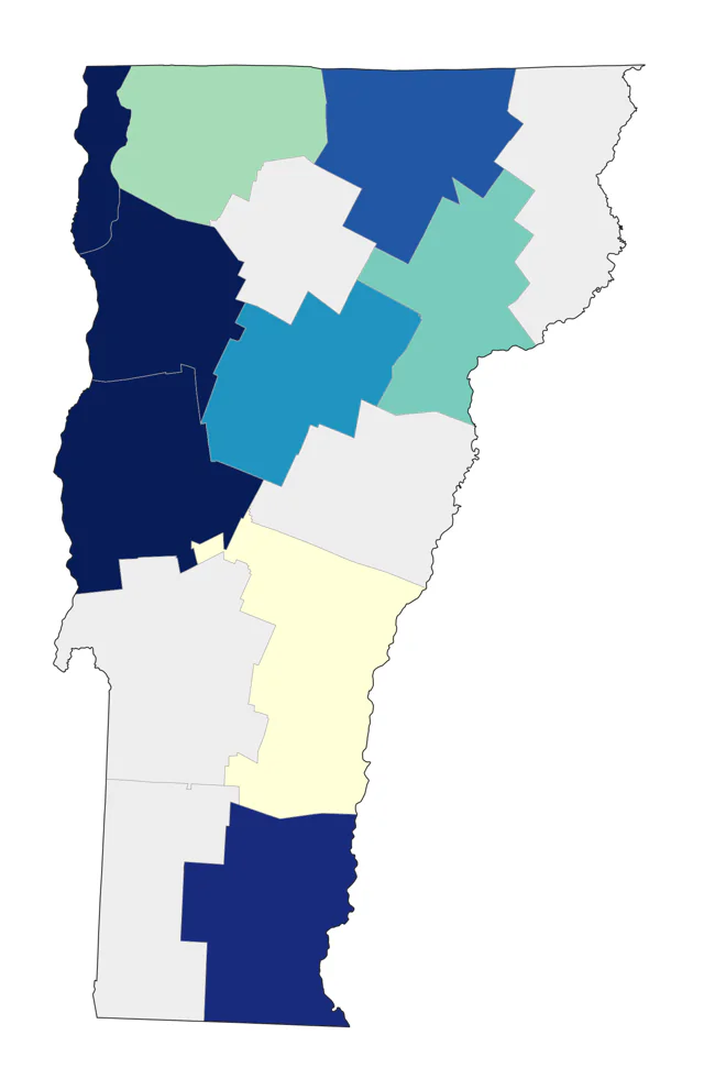 Iceland Gull county map