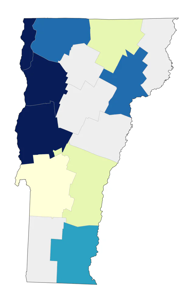 Lesser Black-backed Gull county map