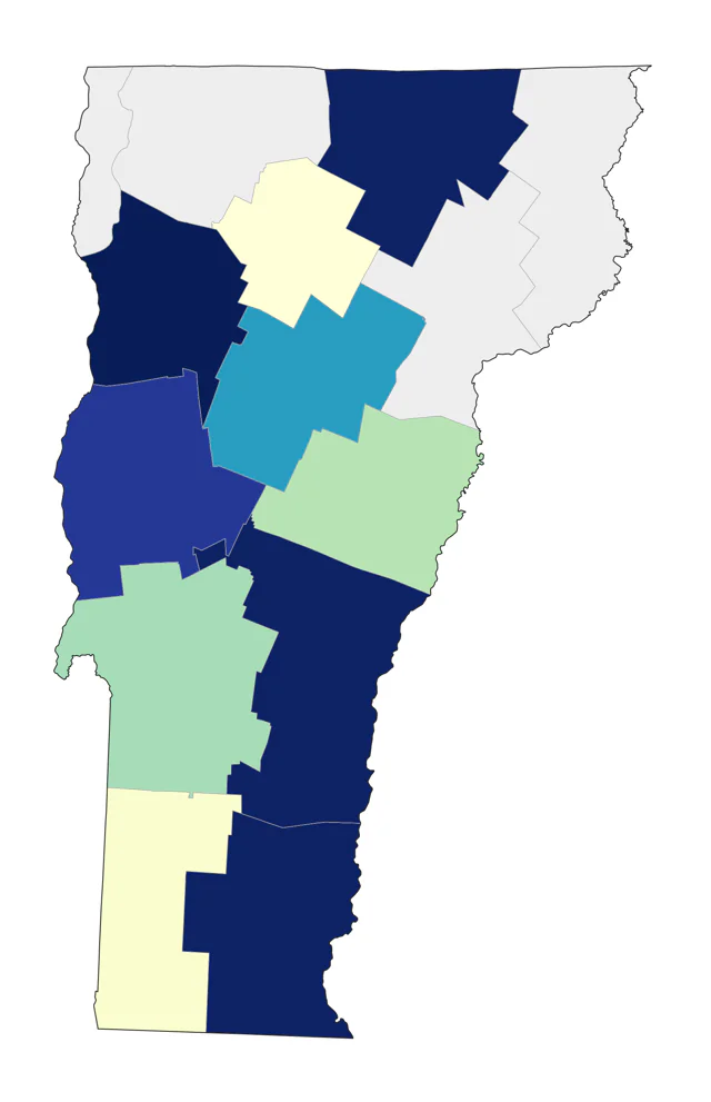 Little Blue Heron county map