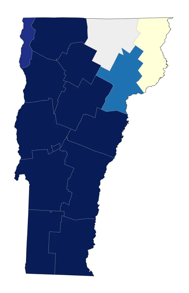 Louisiana Waterthrush county map
