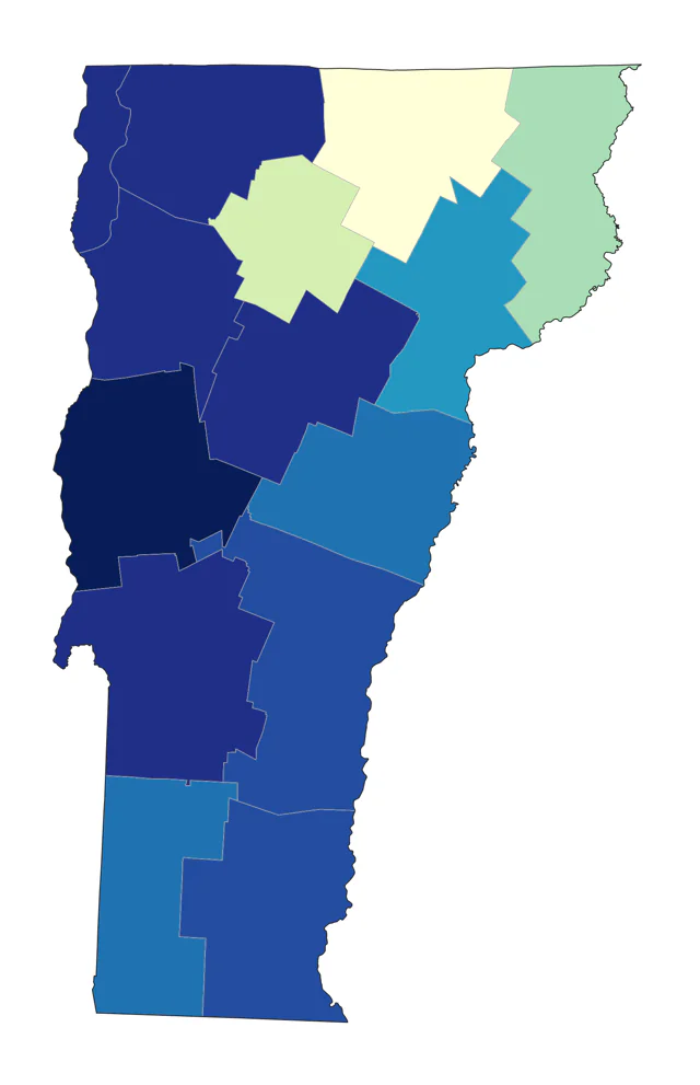Pectoral Sandpiper county map