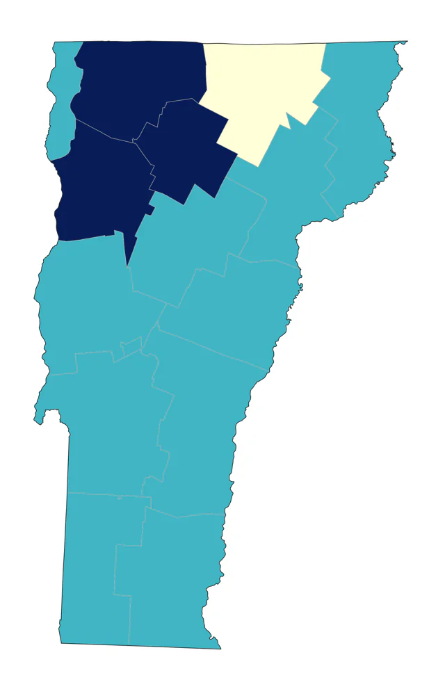 Philadelphia Vireo county map