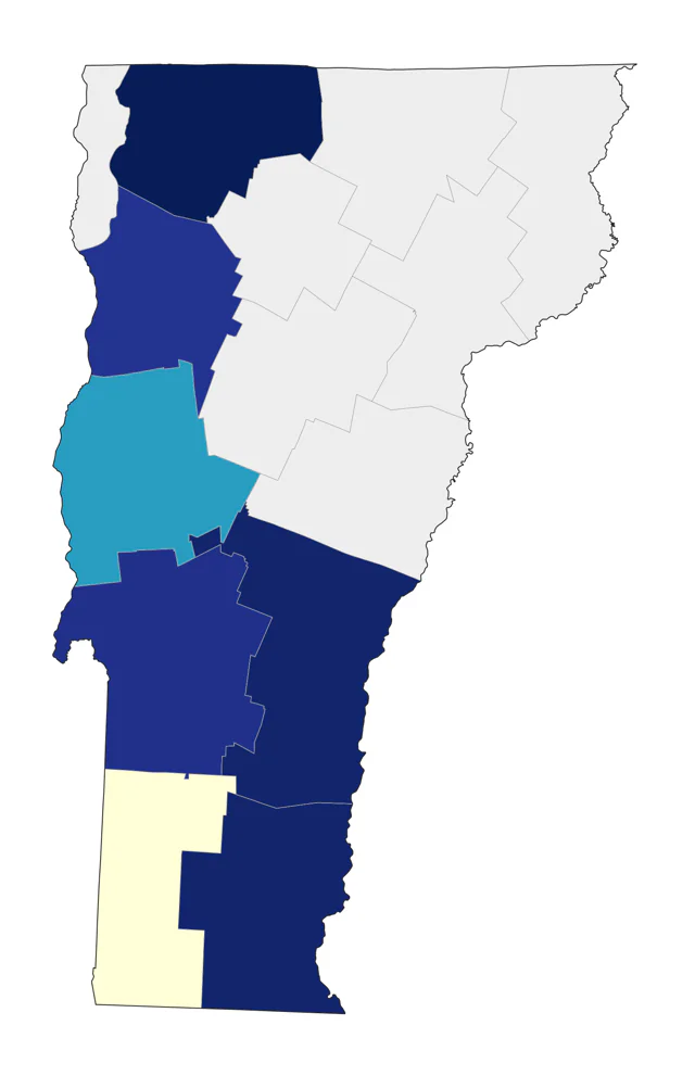 Prothonotary Warbler county map