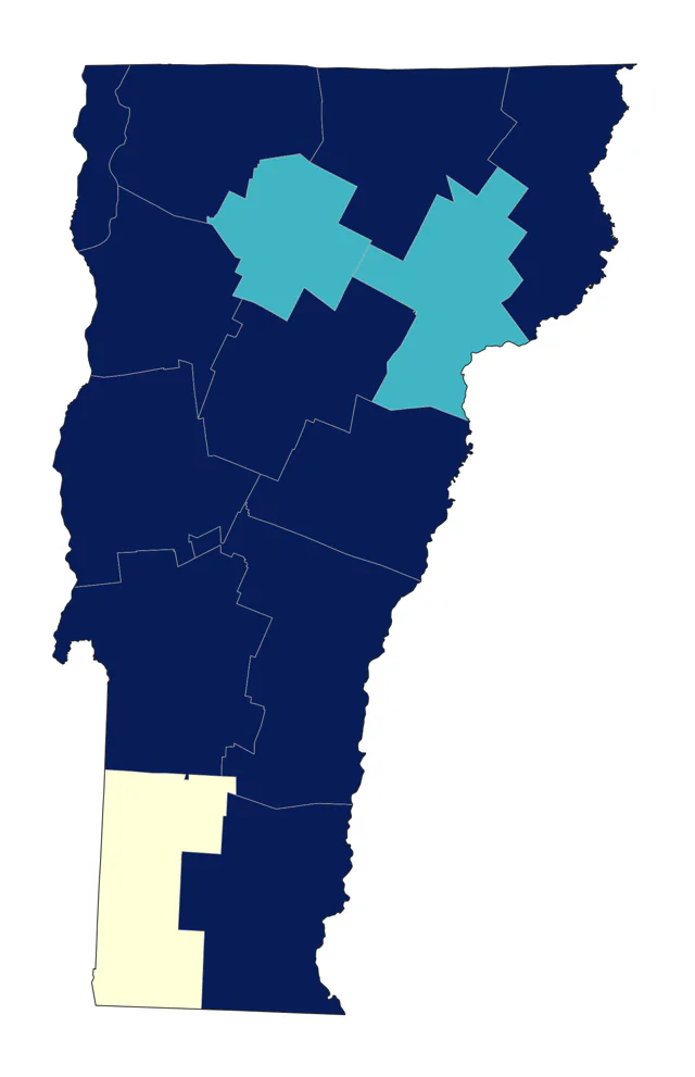 Red-breasted Merganser county map