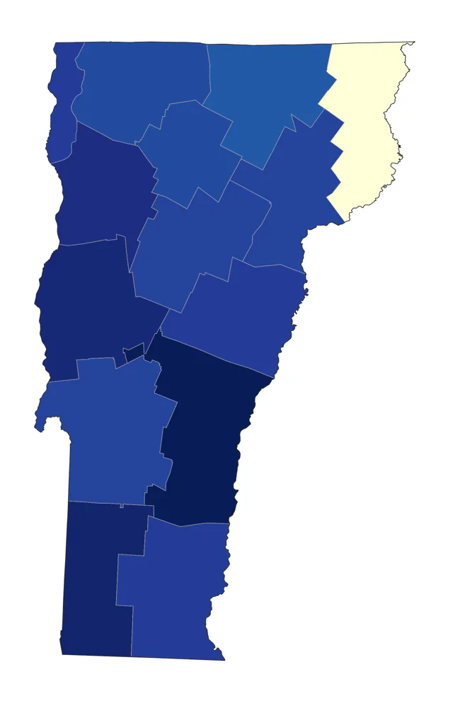 Red-headed Woodpecker county map