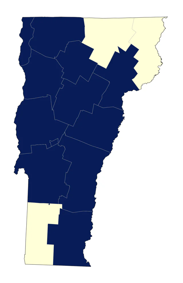 Red-necked Grebe county map