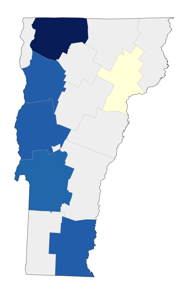 Ruddy Shelduck county map