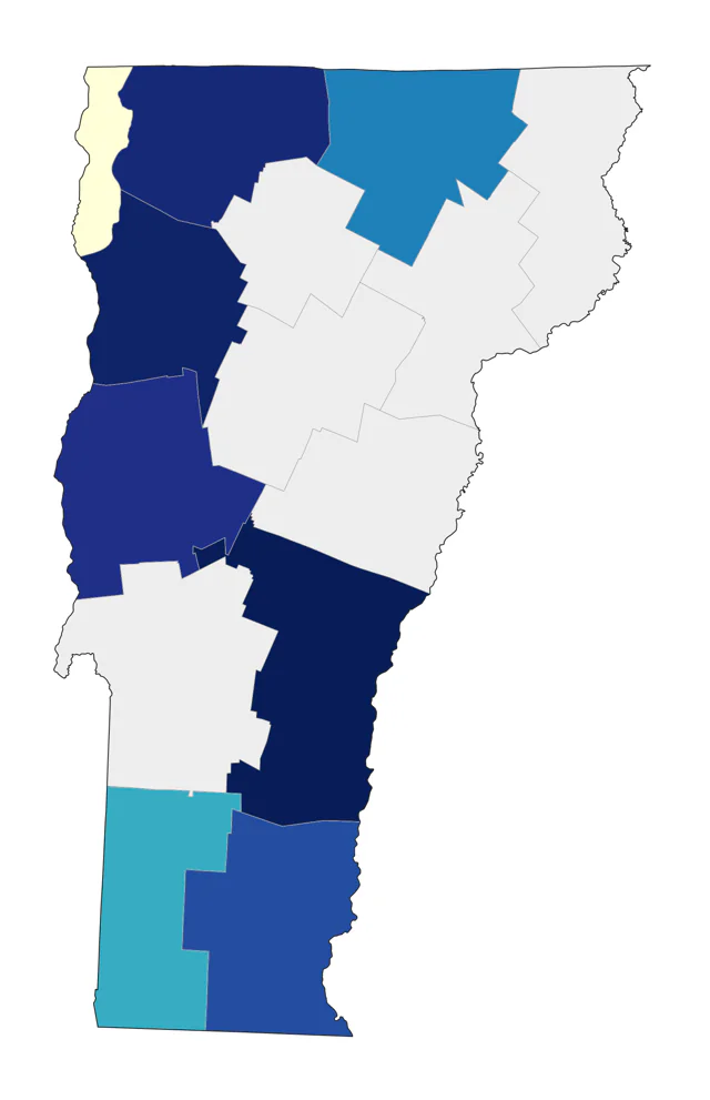 Snowy Egret county map