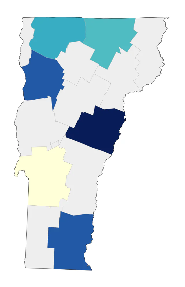 Townsend's Solitaire county map