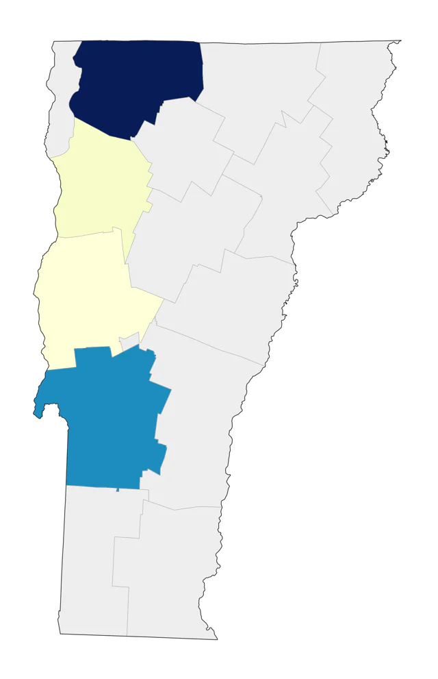 Tricolored Heron county map