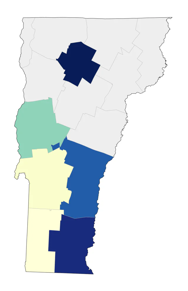 Western Tanager county map
