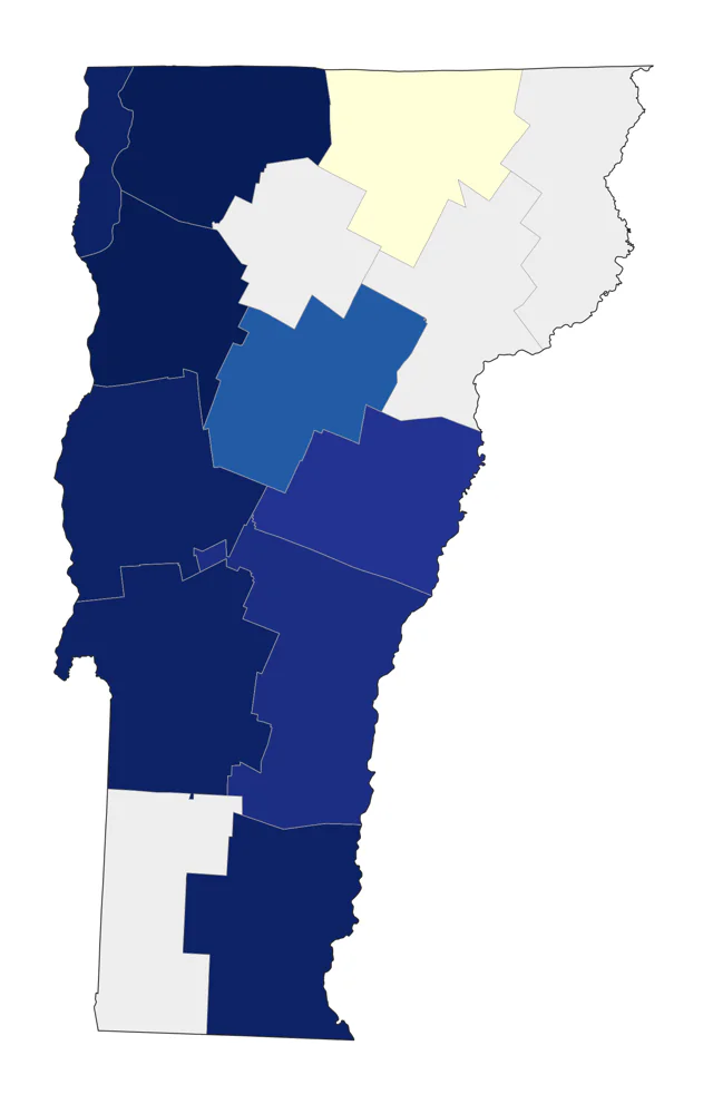 White-rumped Sandpiper county map