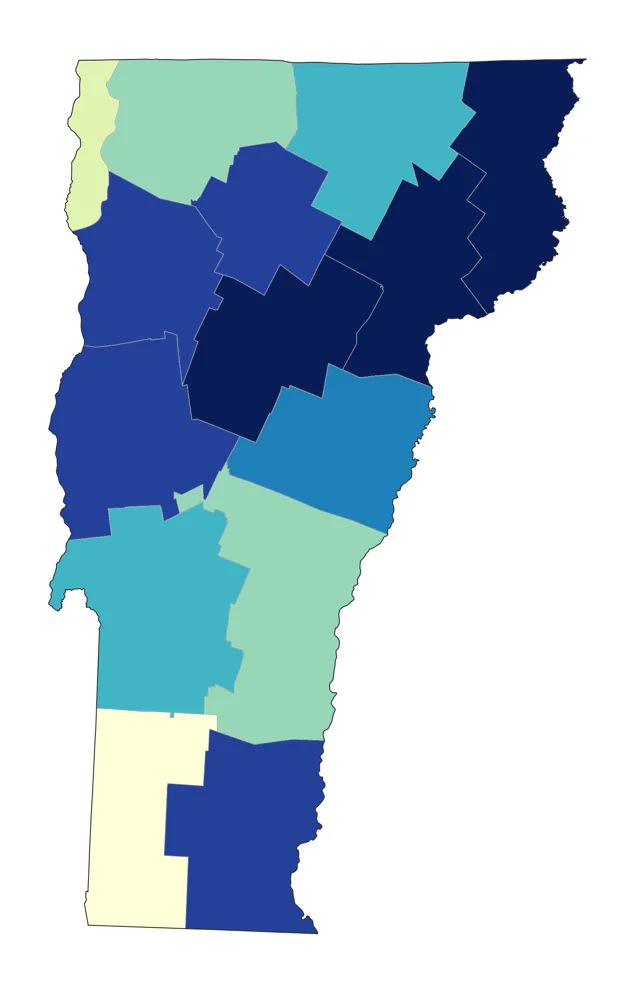 White-winged Crossbill county map