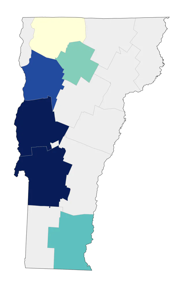 Worm-eating Warbler county map