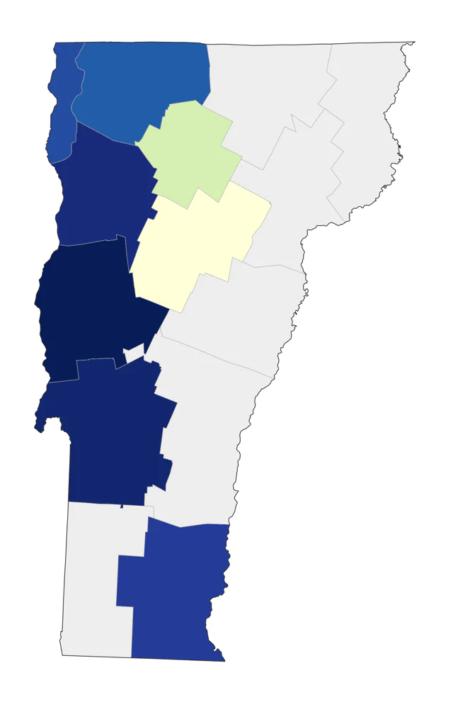 Yellow-headed Blackbird county map