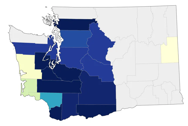 Acorn Woodpecker county map
