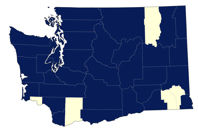 American Pipit county map