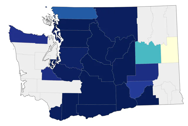 Ash-throated Flycatcher county map
