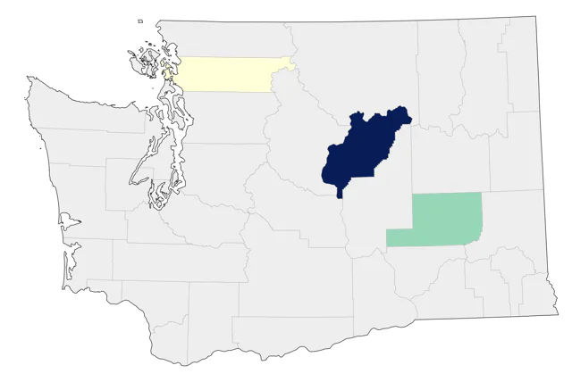 Bell's Vireo county map