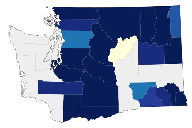 Black-backed Woodpecker county map