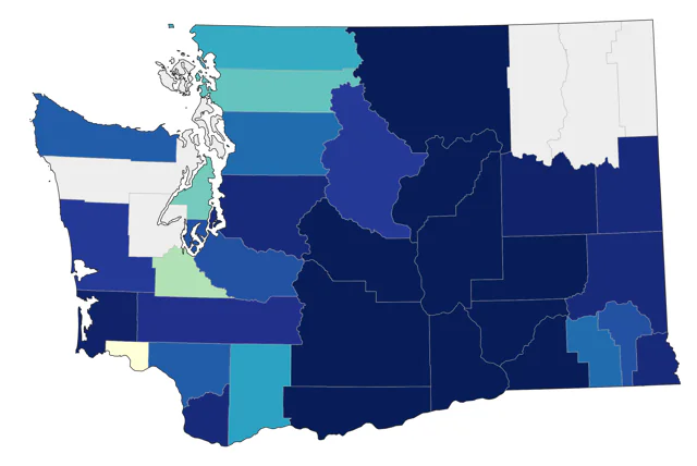 Black-crowned Night Heron county map
