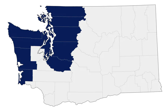 Black Oystercatcher county map