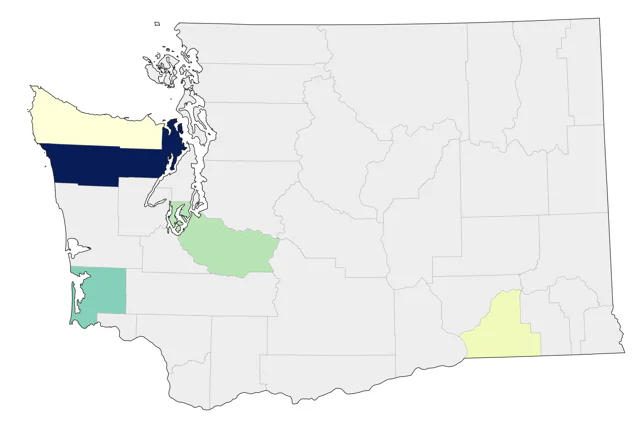 Black-tailed Gull county map