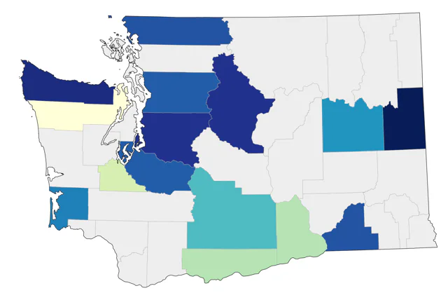 Black-throated Blue Warbler county map