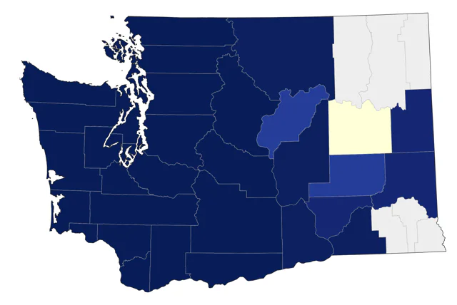 Black-throated Gray Warbler county map