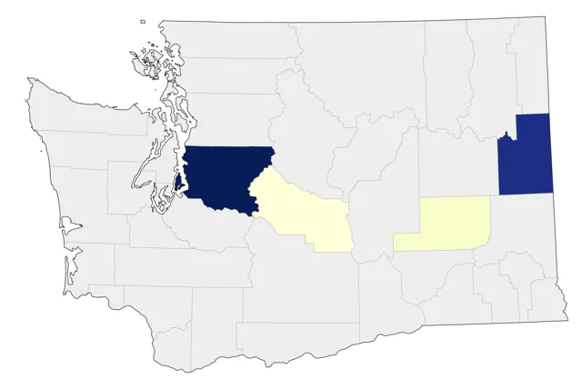 Black-throated Green Warbler county map