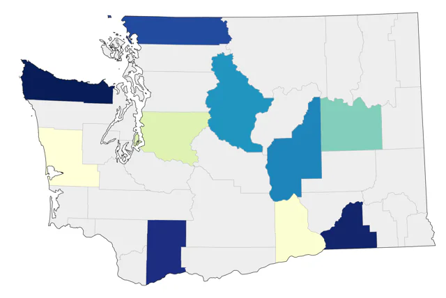 Blackburnian Warbler county map