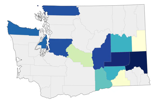 Blackpoll Warbler county map